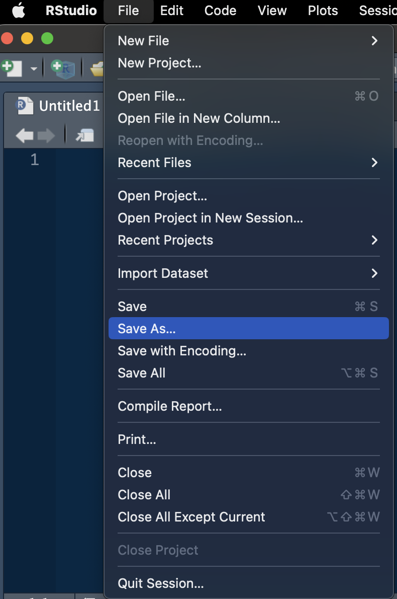 How to save your new R Script